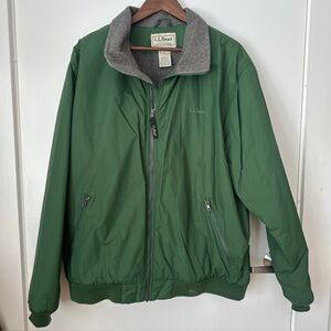 L.L.Bean Green Insulated Fleece Lined Jacket Men’s XXL Full Zip